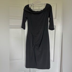 Laundry By Shelli Segal Black Ruched Off the Shoulder Bodycon Cocktail Dress